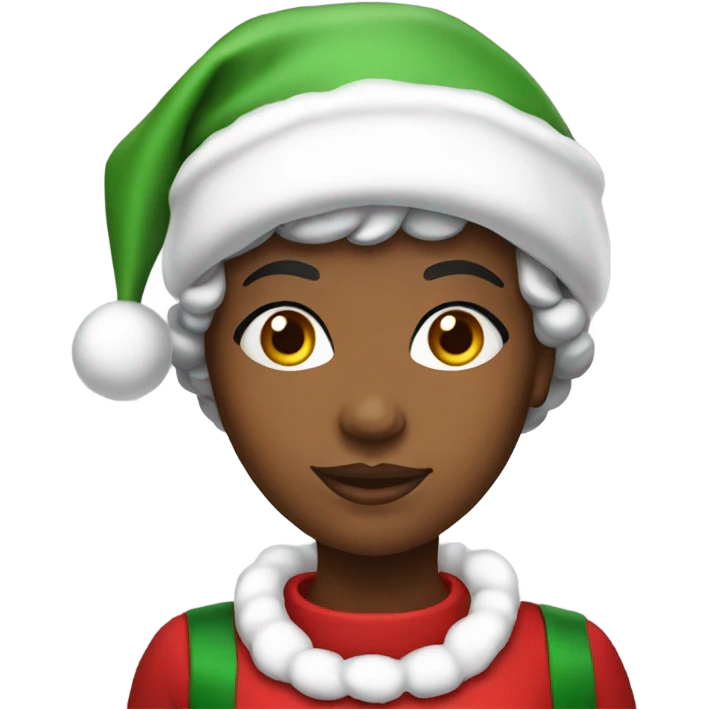 Young African American Mrs. Clause emoji
