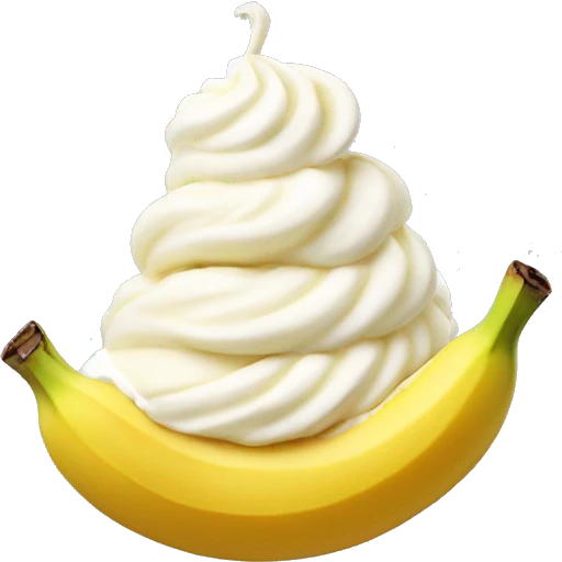Banana with whipped cream on top emoji