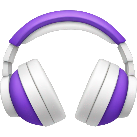 white headphones with purple bow on each side emoji