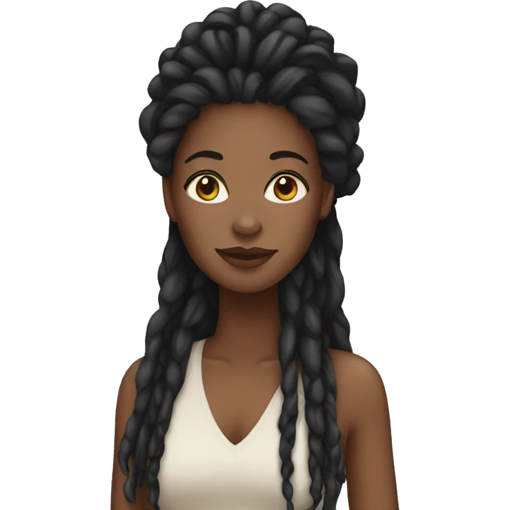 Black woman with long locs emoji