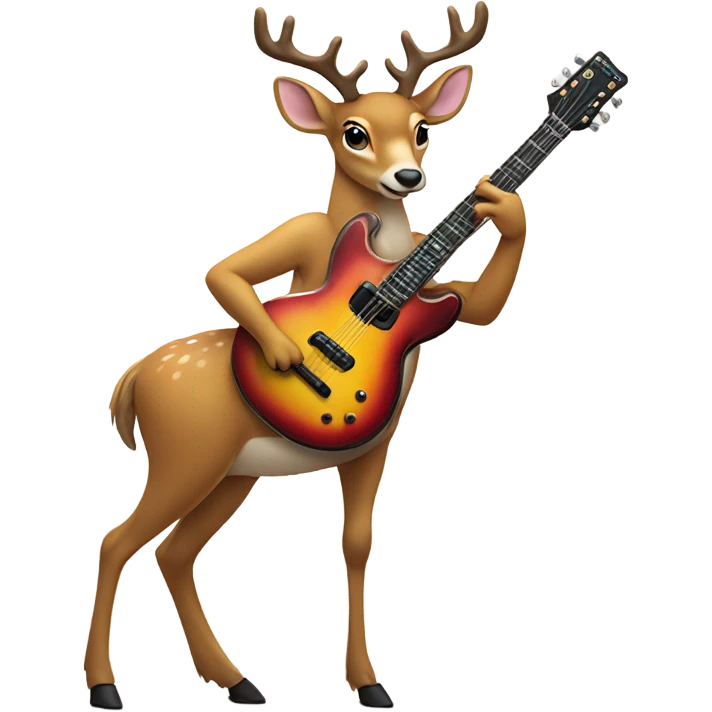 Deer playing electric guitar emoji