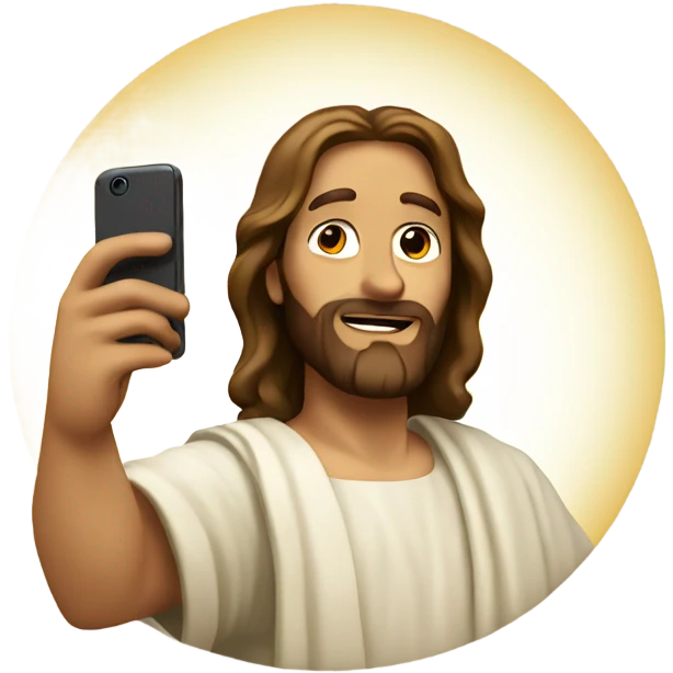 Jesus taking a selfie emoji