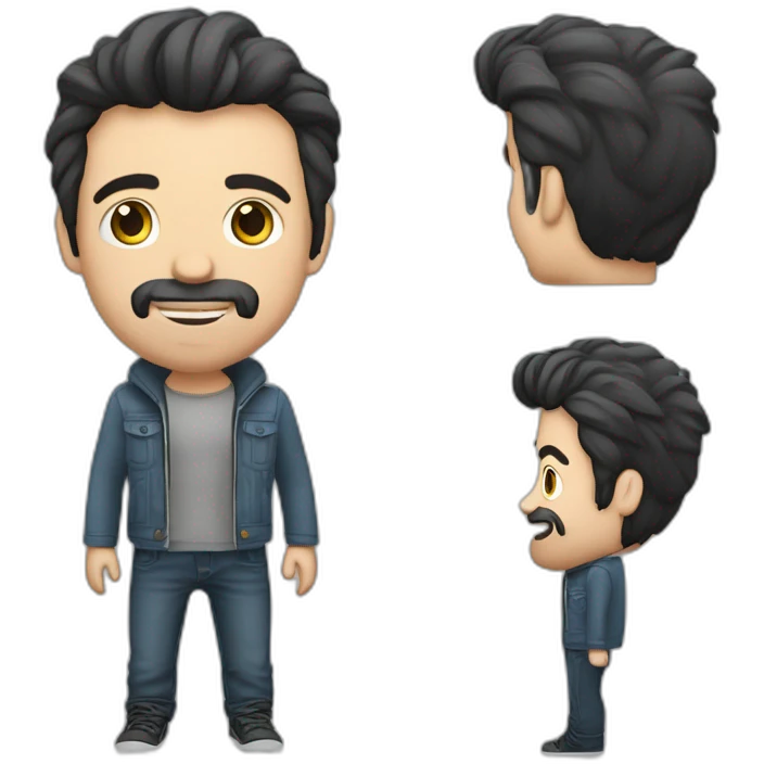 Dünner Mann mit kurzen schwarzen Haaren, einer Uhr und skinny Jeans  emoji