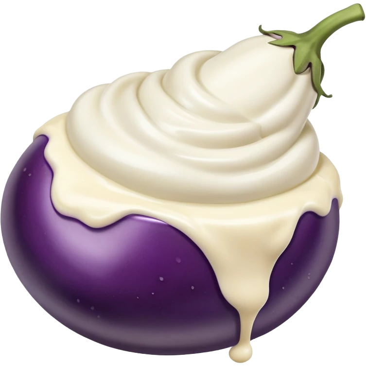 Eggplant with cream emoji