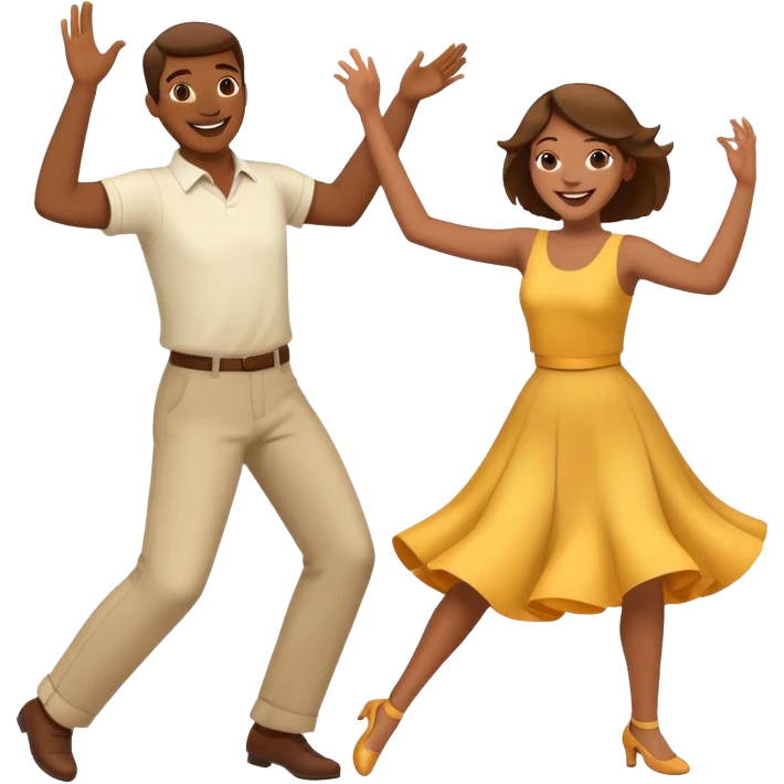 two people dancing together, cheerful and lively emoji