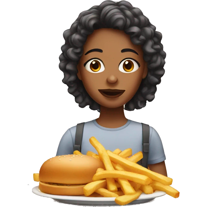 Girl with fries emoji