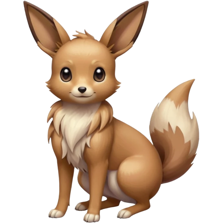 Kawaii Shiny Colorful Pastel Slender Elegant Sleek Thin Beautiful Gorgeous Pretty Mature Realistic Eevee-Fakémon-Pokémon-creature Full Body emoji