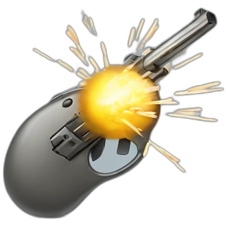 a pc mouse firing bullets emoji