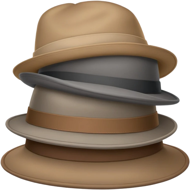 Pile of 5 neutral colored hats emoji