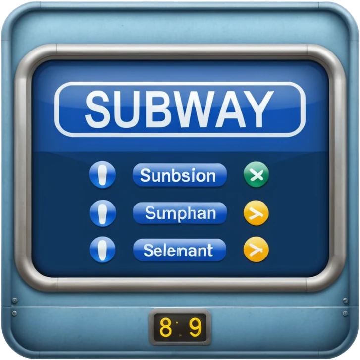 Platform Board – blue text display, Subway Sign. emoji