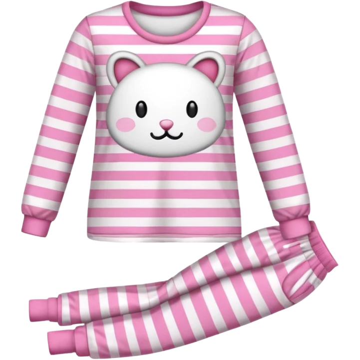 realistic pink and white striped pajama set  emoji