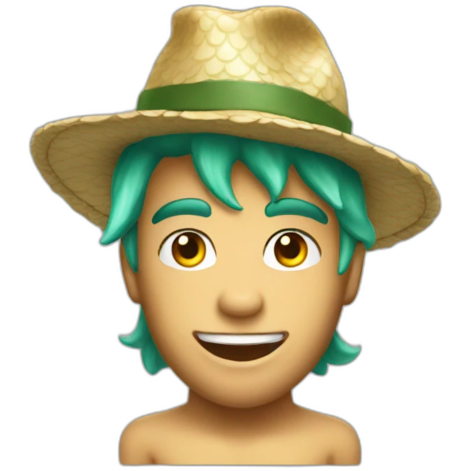 sexy merman wearing safari hat emoji