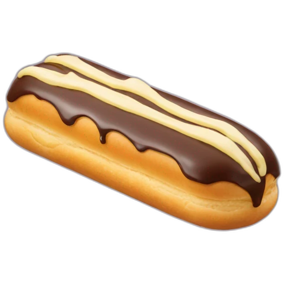 Eclair with yellow glaze emoji