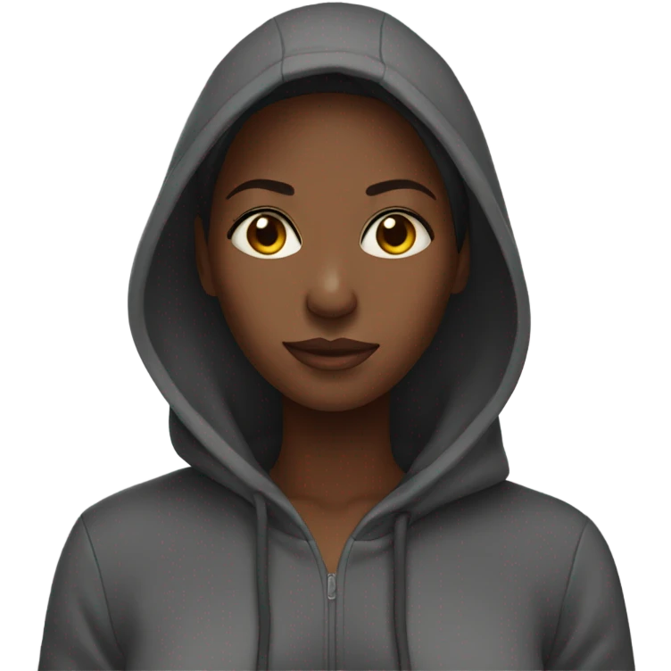Black woman wearing a hoodie emoji