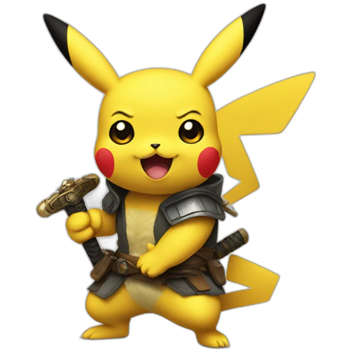 Pikachu with katana emoji