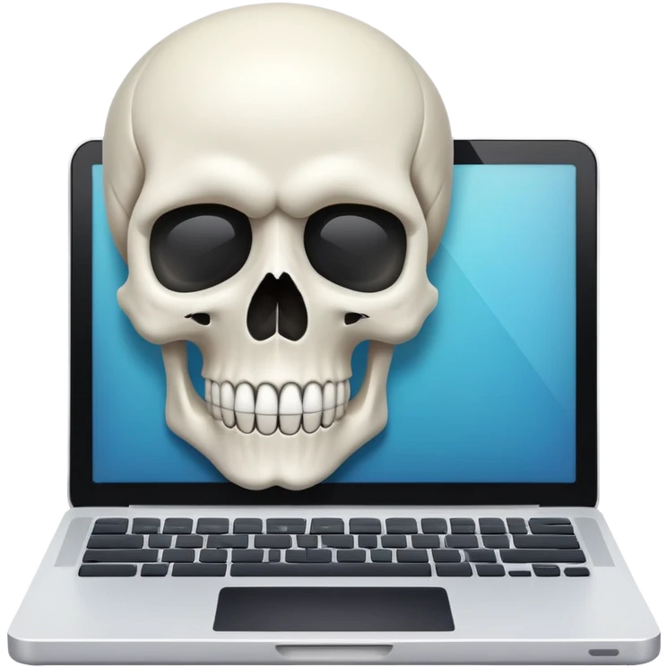 skul and laptop emoji