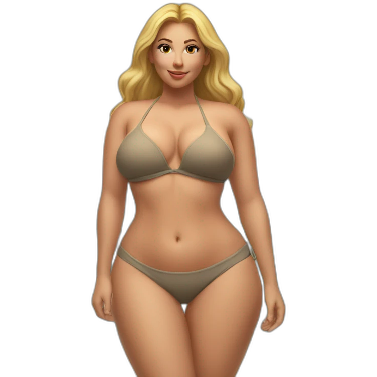 Thicc-fit Caucasian woman bikini cute (beach body) bed emoji