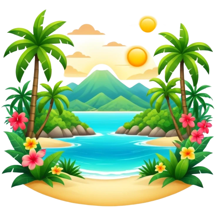 Full Tropical exotic sunny scenery  emoji