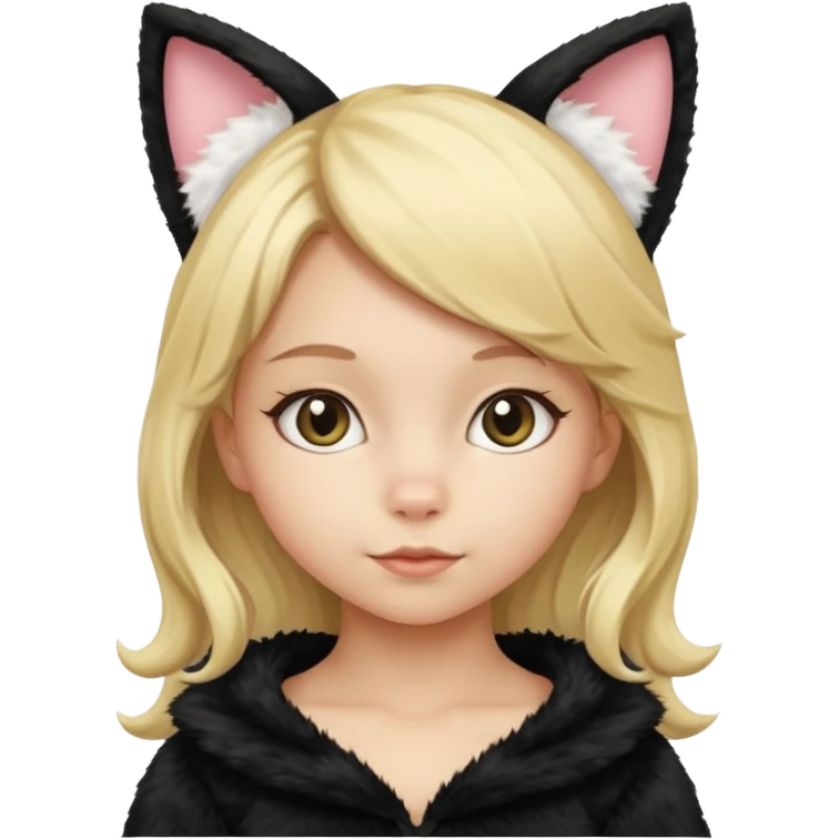 blonde girl kid in cat costume emoji