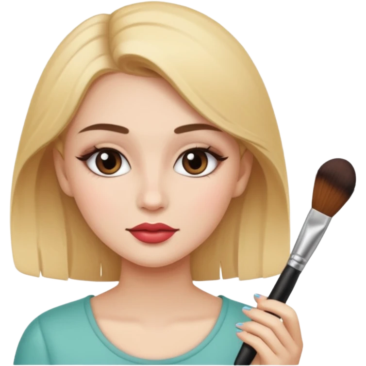 یک دختری که دارد ارایش می کند emoji