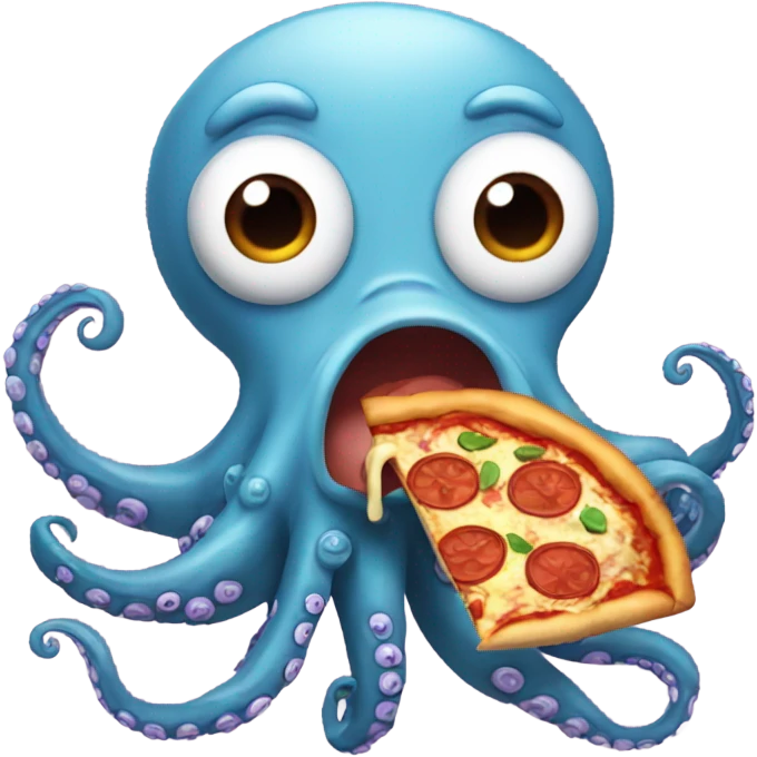 Octopus eating pizza emoji