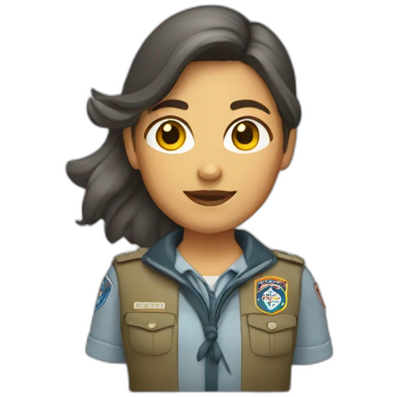 Scouts mujer con pelo corto y gris emoji