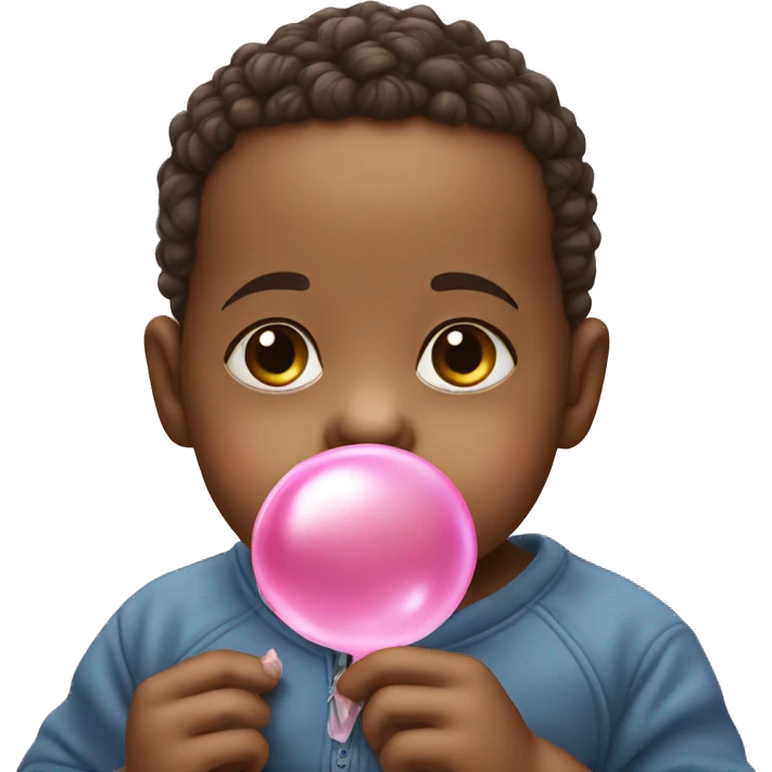 Baby blowing bubble gum emoji