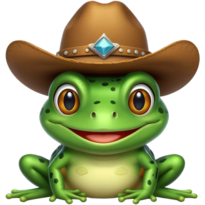 Frog wearing a cowboy hat emoji