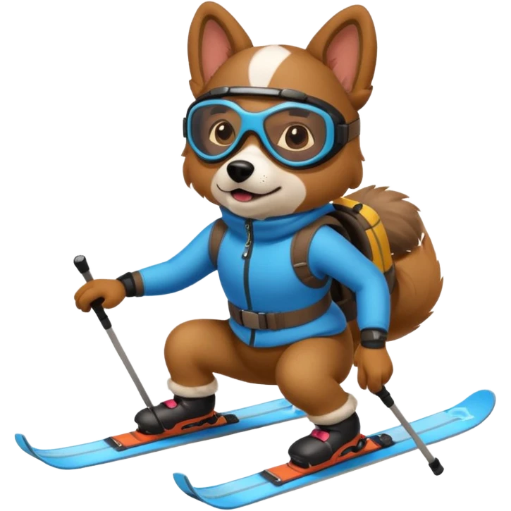 dog skiing emoji