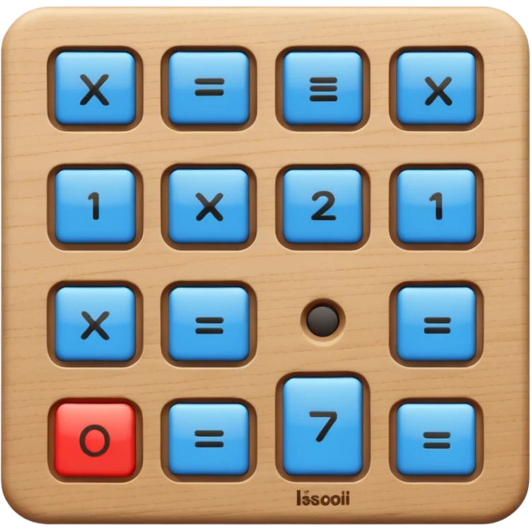 rectangle wooden keypad with a blue small screen emoji