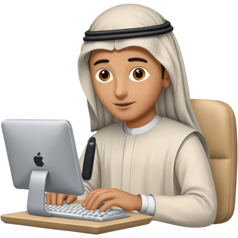 arab typing on computer emoji