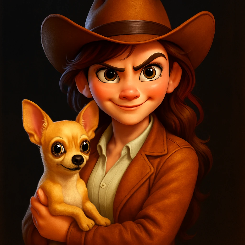 Enhance the image quality with maximum sharpness, fine details, and vibrant colors. Render in a highly expressive Pixar style while keeping the dark background intact. emoji