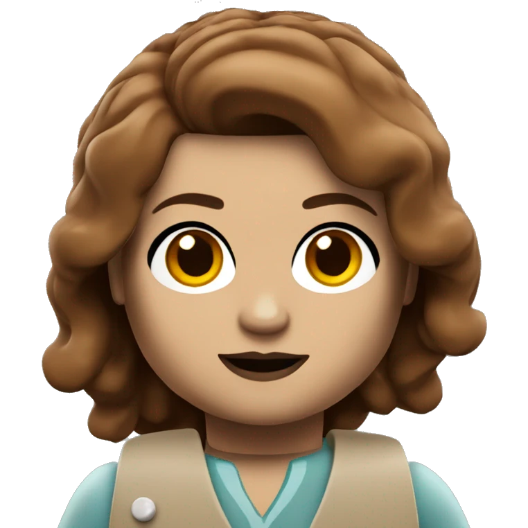 Lego girl with brown hair emoji