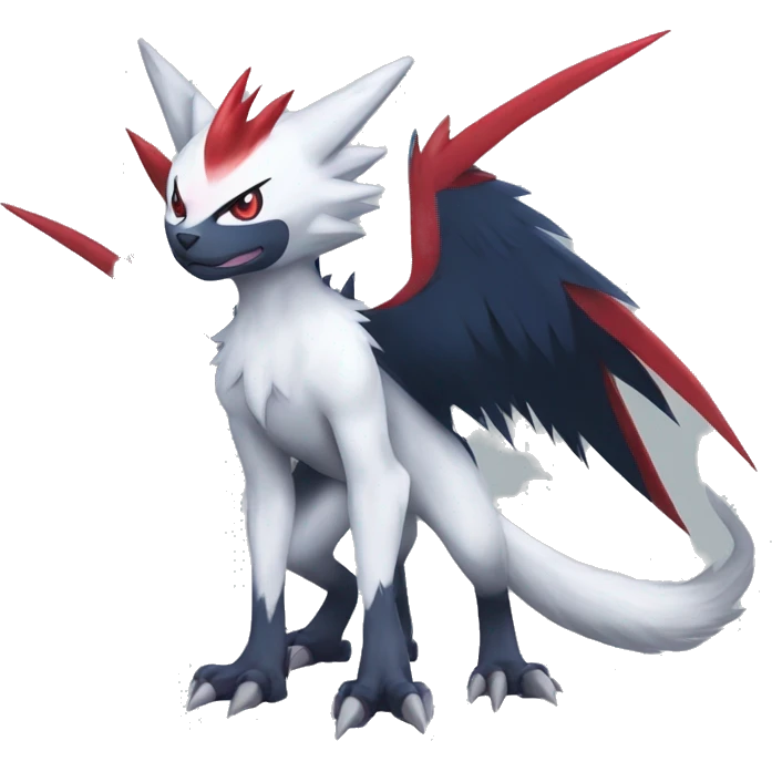 Cool Edgy Nargacuga-Absol-Zangoose-Sneasel-Quilava with a collar on, full body emoji