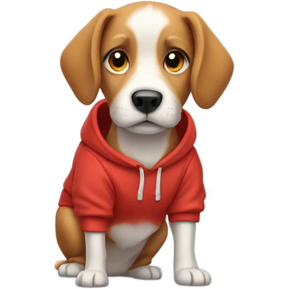 Dog wearing a red sweatshirt emoji