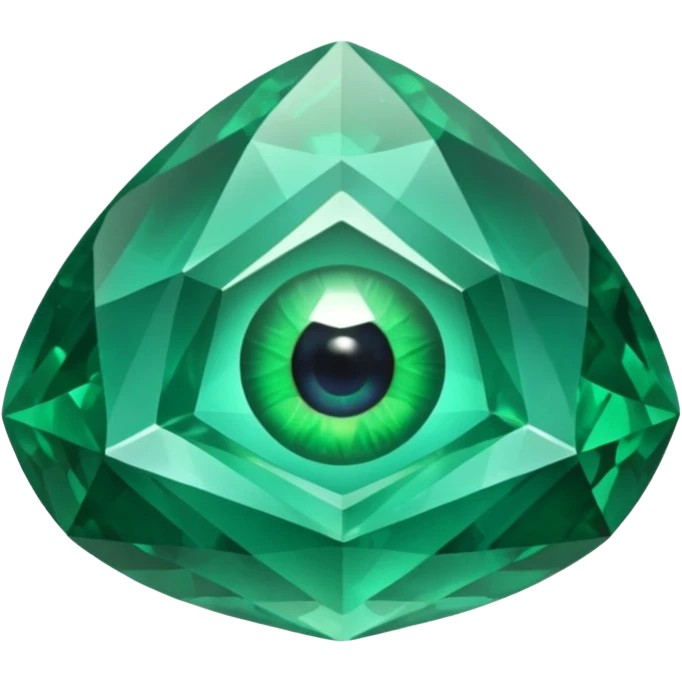 very sharp green gem mineral looking like reefs, very shiny with two eyes emoji