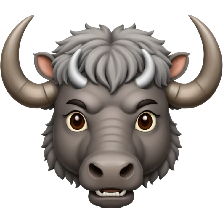 A gray african buffalo emoji