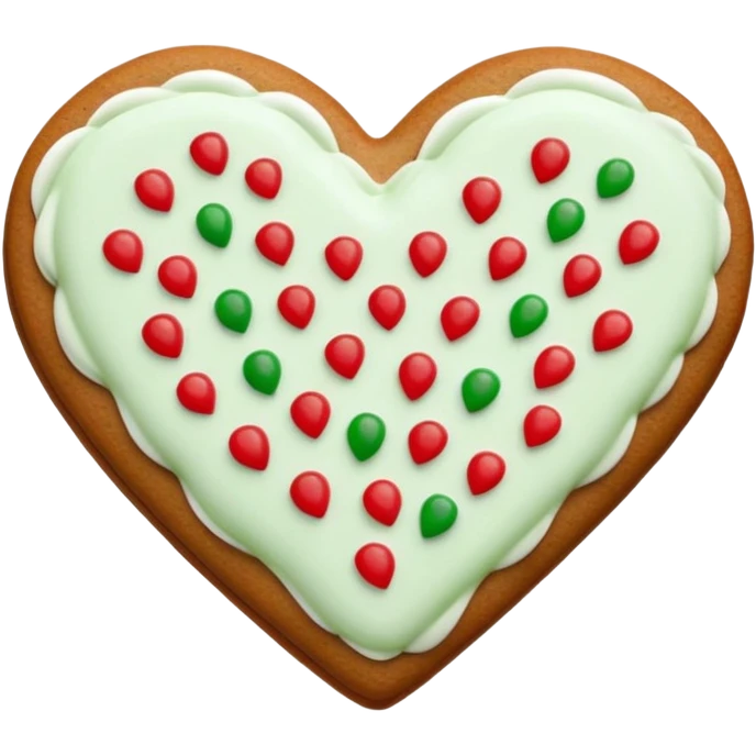 gingerbread heart cookie with white holiday icing emoji