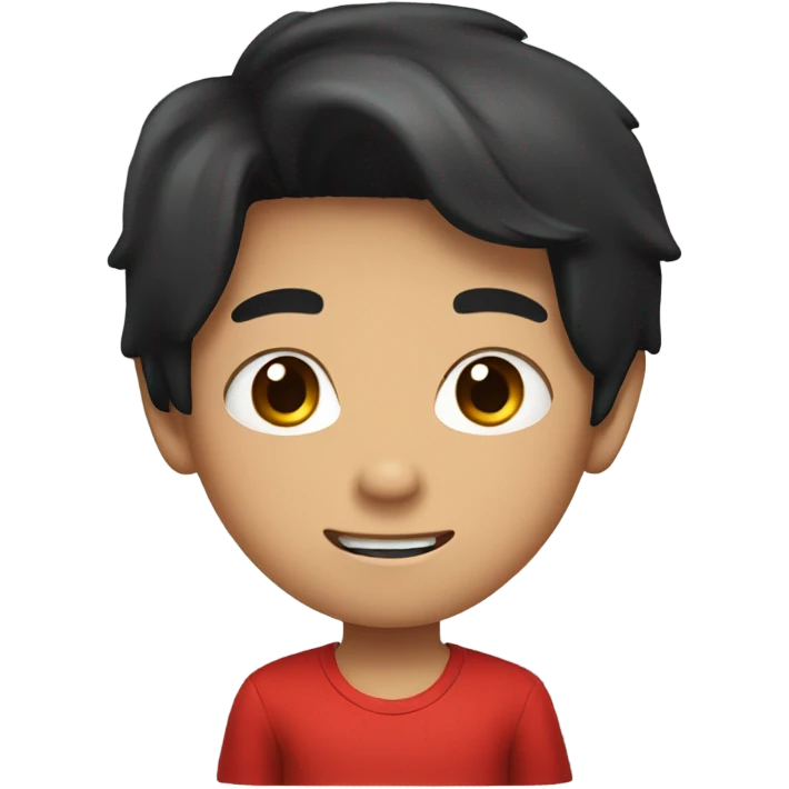 Asian Boy wearing red gloves and a black shirt emoji