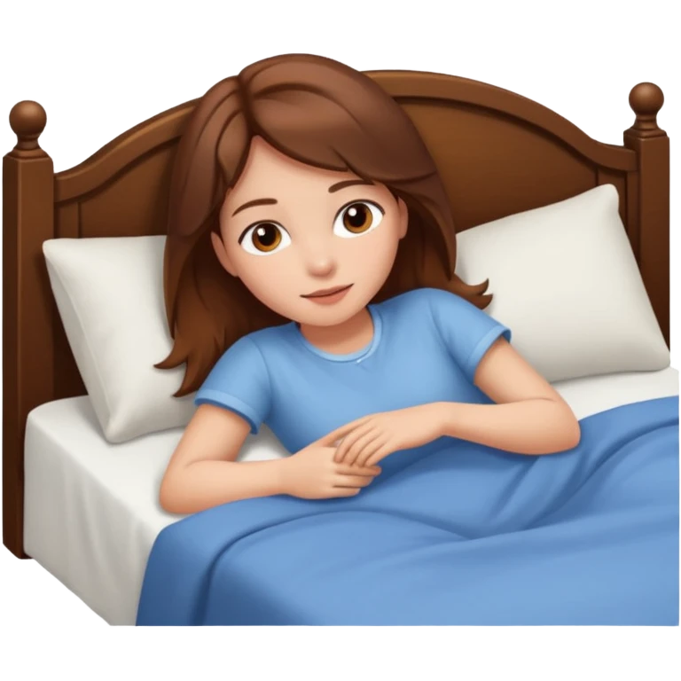 lying on bed brown hair girl emoji