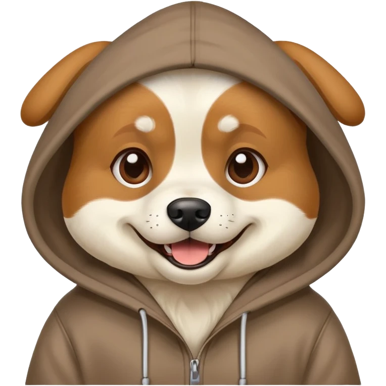 Dog wearing a hoody emoji