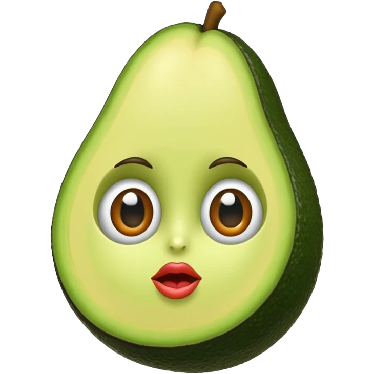 Aguacate con ojos y labios grandes  emoji