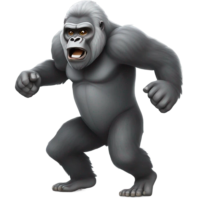 Old Gorilla playing football emoji