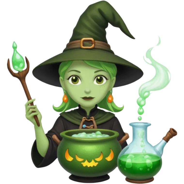 green witch cooking potion emoji