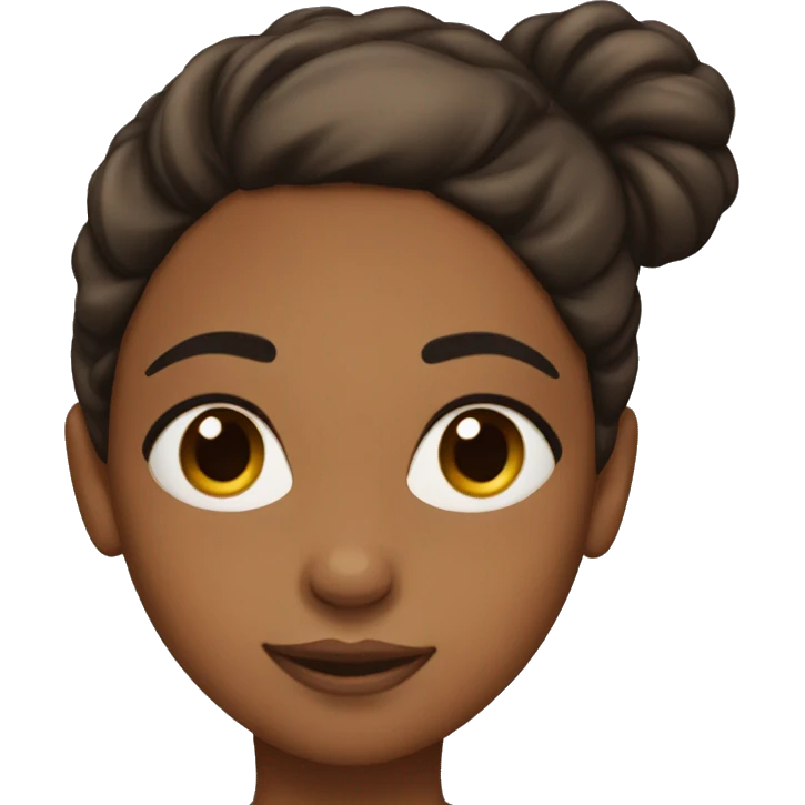 Brown girl with hair in bun raising eyebrow  emoji