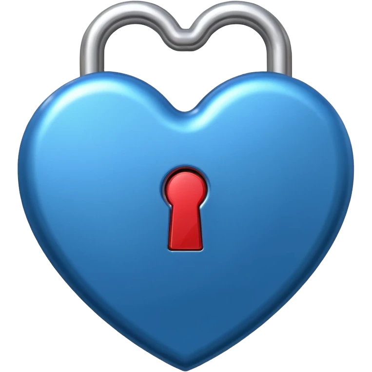 A heart shaped lock, blue color emoji