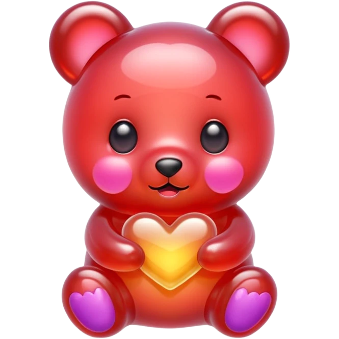 jelly bear with large heart-shaped eyes kawaii emoji