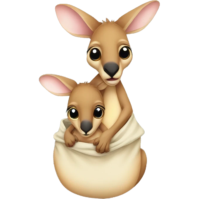 kangaroo with baby in pouch emoji