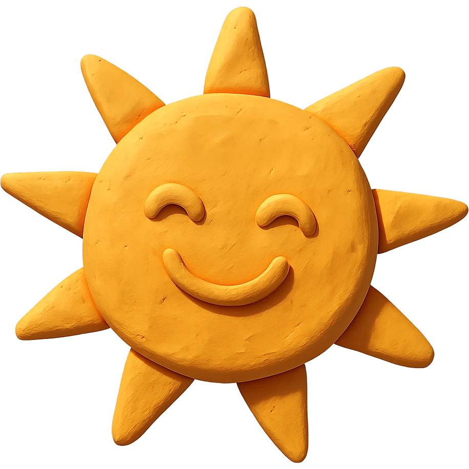 smiling sun in claymation style emoji