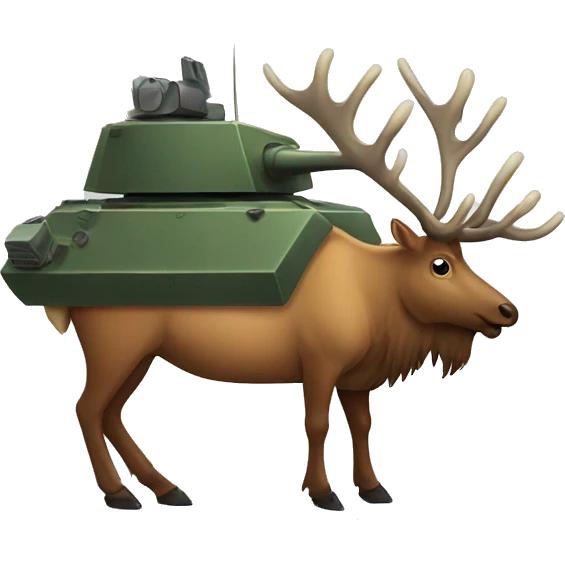elk in a tank cartoon style emoji